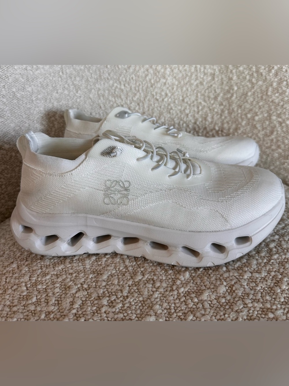 White textile sneakers